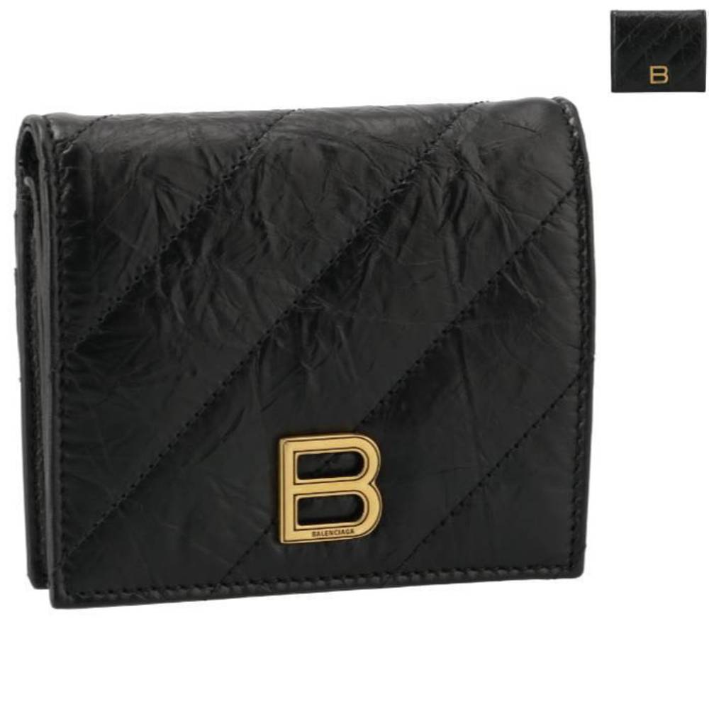 BALENCIAGA Wallet Bifold CRUSH Flap Card Wallet